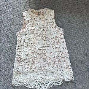 Rose & Olive White Lace Halter Top - EUC